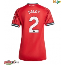 Camiseta Manchester United Diogo Dalot #2 Primera Equipación para mujer 2025-26 manga corta